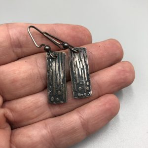 Etched Sterling Silver Earrings