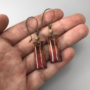 Handmade Enamel on Copper Earrings